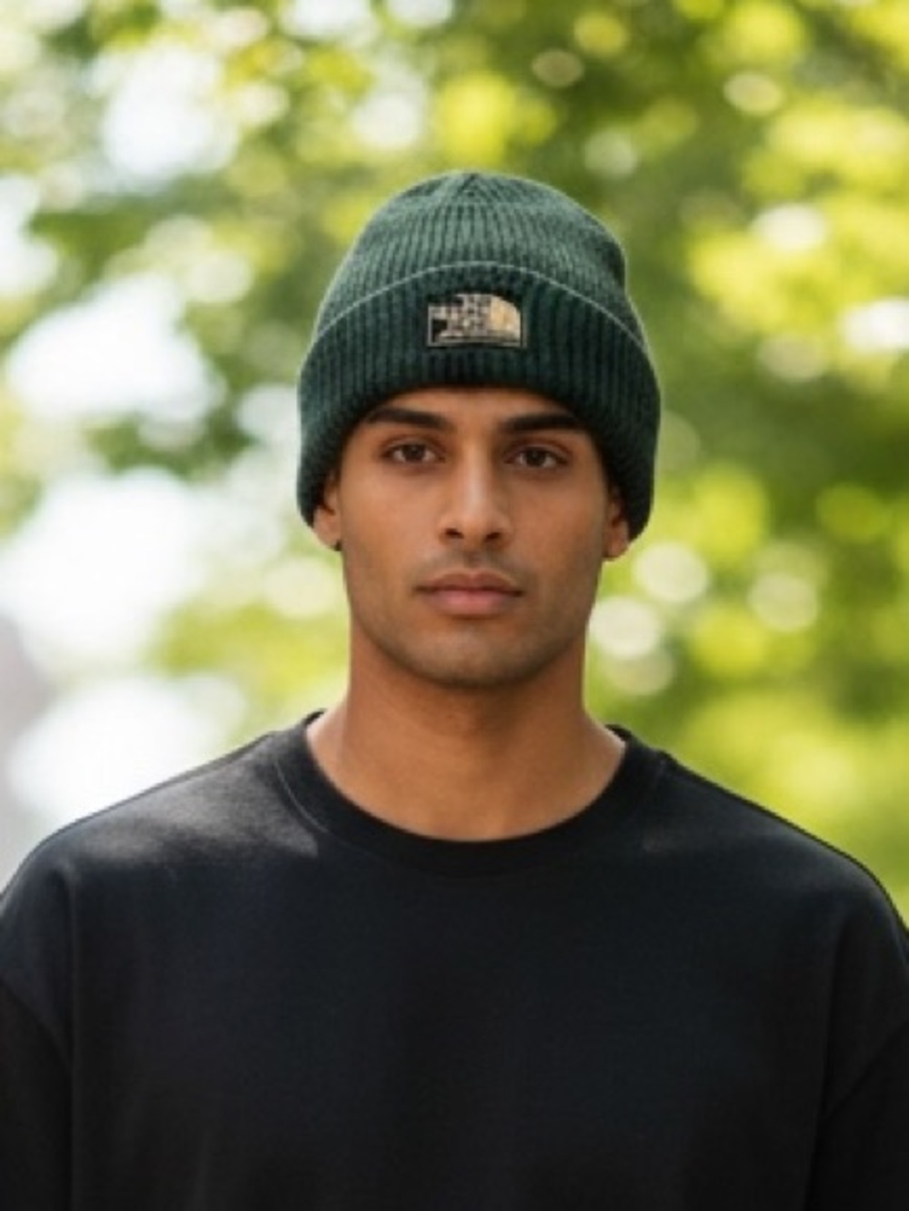 The North Face Green Ribbed Knit‎ Beanie Hat Unisex One Size